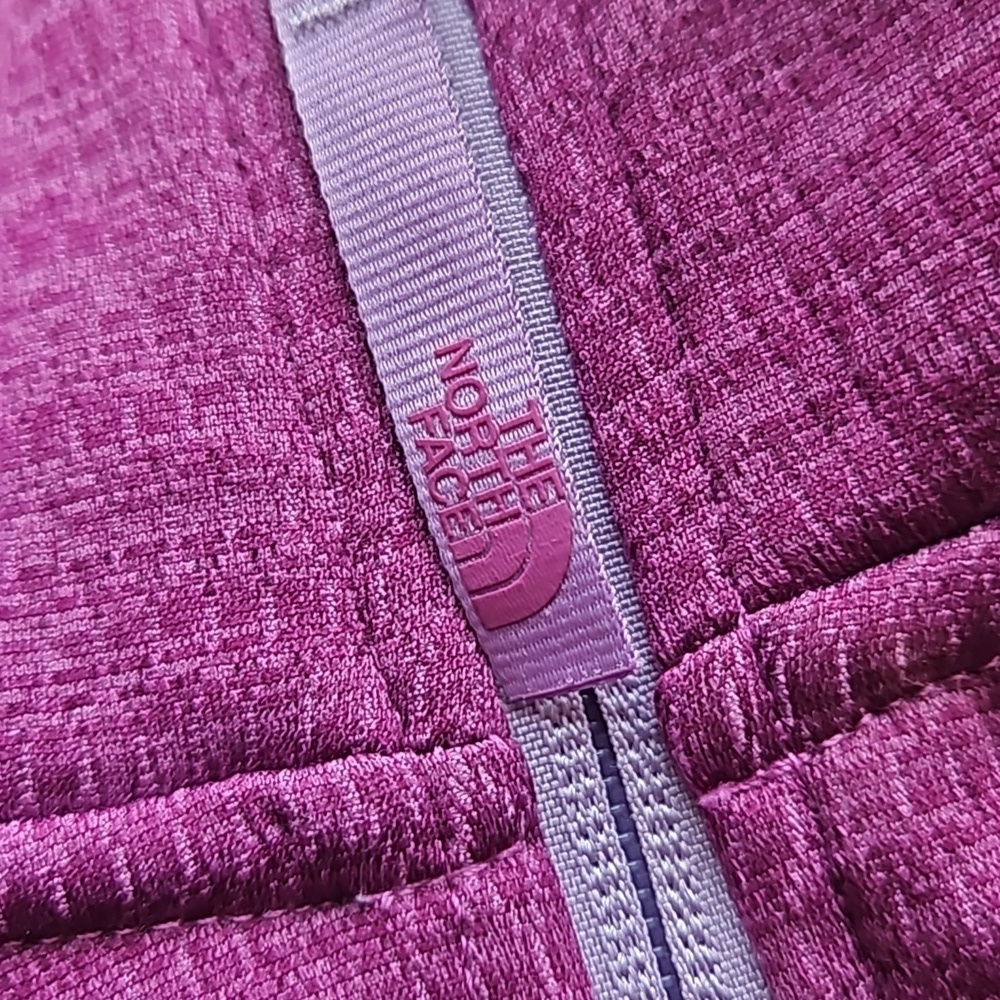 North Face Pink Purple Fleece Lined Lightweight Zip Up Jacket M (10/12) - Picture 2 of 10